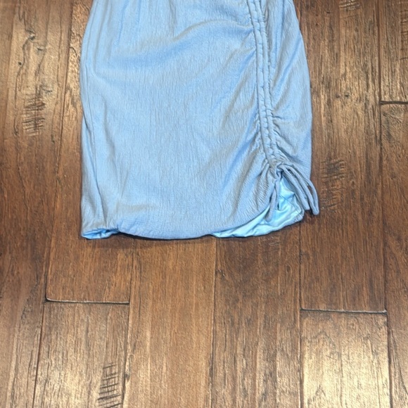 Small Privacy Please Blue Spaghetti Strap Mini Sundress - Picture 5 of 8